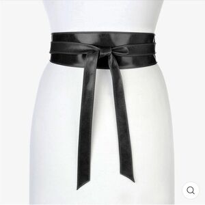 BRAVE 100% Nappa Leather Mananas Smooth Black Obi Belt